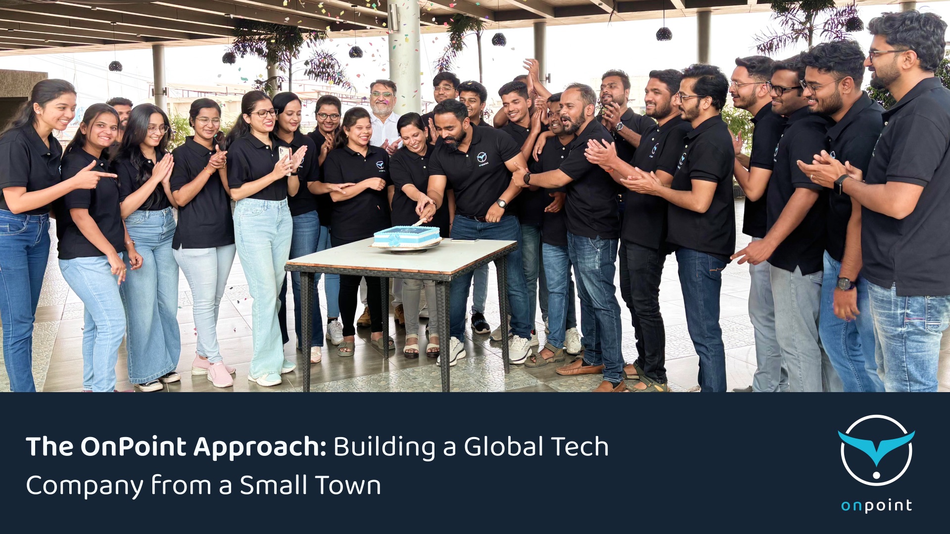 OnPoint team celebrating a milestone